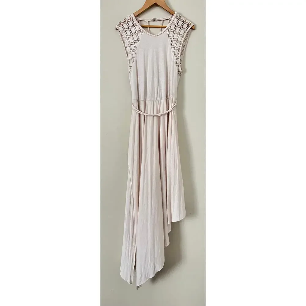 Free People Afternoon Delight Crochet Shell Women's Dress Asymmetrical Large
